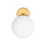 GLOBOSTAR® DALPH 203-0033 Vintage Φωτιστικό Τοίχου - Απλίκα με Ντουί 1 x E27 AC 220-240V IP20 - Χρυσό & Λευκό - M15 x Π25 x Υ22cm - Image 4