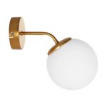 GLOBOSTAR® DALPH 203-0033 Vintage Φωτιστικό Τοίχου - Απλίκα με Ντουί 1 x E27 AC 220-240V IP20 - Χρυσό & Λευκό - M15 x Π25 x Υ22cm - Image 5