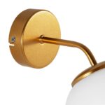 GLOBOSTAR® DALPH 203-0033 Vintage Φωτιστικό Τοίχου - Απλίκα με Ντουί 1 x E27 AC 220-240V IP20 - Χρυσό & Λευκό - M15 x Π25 x Υ22cm - Image 7