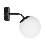 GLOBOSTAR® DALPH 203-0034 Vintage Φωτιστικό Τοίχου - Απλίκα με Ντουί 1 x E27 AC 220-240V IP20 - Μαύρο & Λευκό - M15 x Π25 x Υ22cm - Image 5