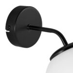 GLOBOSTAR® DALPH 203-0034 Vintage Φωτιστικό Τοίχου - Απλίκα με Ντουί 1 x E27 AC 220-240V IP20 - Μαύρο & Λευκό - M15 x Π25 x Υ22cm - Image 7