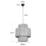 GLOBOSTAR® SALTO 203-0037 Boho Κρεμαστό Φωτιστικό Οροφής με Ντουί 1 x E27 AC 220-240V IP20 - Μπεζ - M40 x Π40 x Υ42cm - Image 12