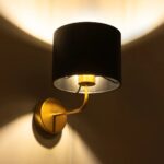 GLOBOSTAR® RALPH 203-0040 Vintage Φωτιστικό Τοίχου - Απλίκα με Ντουί 1 x E27 AC 220-240V IP20 - Χρυσό & Μαύρο - Μ22 x Π29 x Υ30cm - Image 3