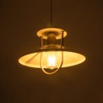 GLOBOSTAR® BILLA 203-0041 Vintage Κρεμαστό Φωτιστικό Οροφής με Ντουί 1 x E27 AC 220-240V IP20 - Λευκό & Χρυσό - M30.5 x Π30.5 x Υ20cm - Image 3