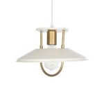 GLOBOSTAR® BILLA 203-0041 Vintage Κρεμαστό Φωτιστικό Οροφής με Ντουί 1 x E27 AC 220-240V IP20 - Λευκό & Χρυσό - M30.5 x Π30.5 x Υ20cm - Image 5