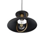 GLOBOSTAR® BILLA 203-0042 Vintage Κρεμαστό Φωτιστικό Οροφής με Ντουί 1 x E27 AC 220-240V IP20 - Μαύρο & Χρυσό - M30.5 x Π30.5 x Υ20cm - Image 6