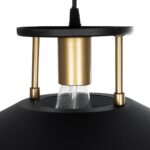 GLOBOSTAR® BILLA 203-0042 Vintage Κρεμαστό Φωτιστικό Οροφής με Ντουί 1 x E27 AC 220-240V IP20 - Μαύρο & Χρυσό - M30.5 x Π30.5 x Υ20cm - Image 8