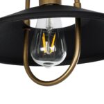 GLOBOSTAR® BILLA 203-0042 Vintage Κρεμαστό Φωτιστικό Οροφής με Ντουί 1 x E27 AC 220-240V IP20 - Μαύρο & Χρυσό - M30.5 x Π30.5 x Υ20cm - Image 9