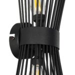 GLOBOSTAR® HORN 203-0043 Vintage Φωτιστικό Τοίχου - Απλίκα με Ντουί 2 x E14 AC 220-240V IP20 - Μαύρο - Μ14 x Π17 x Υ44.5cm - Image 6