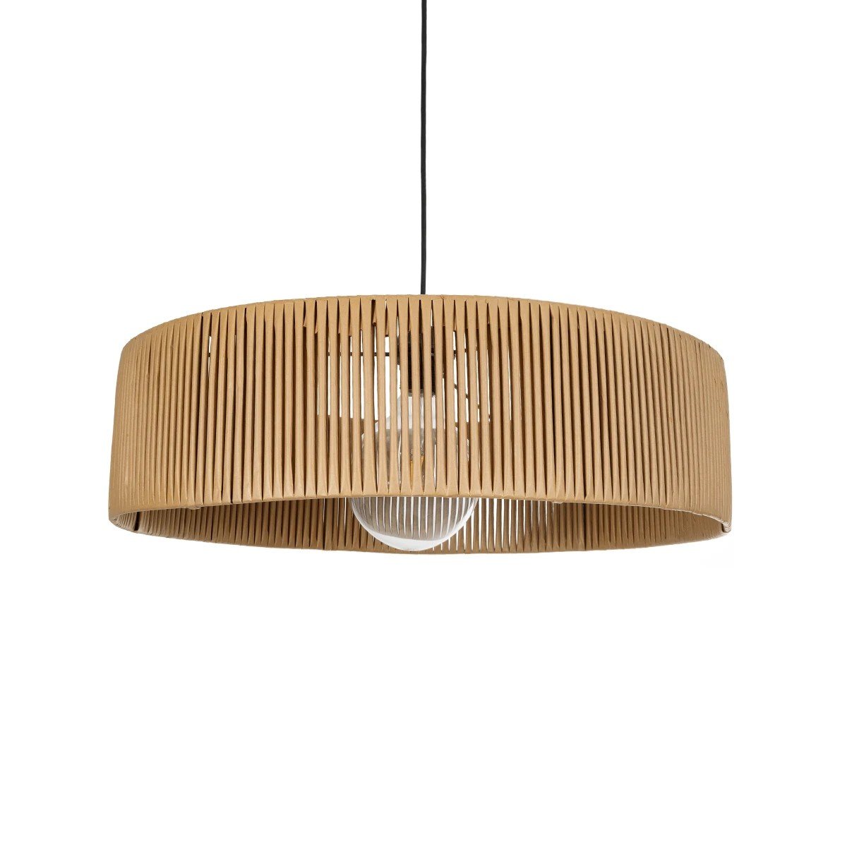 203_0044_0 GLOBOSTAR® KYCLOS 203-0044 Boho Κρεμαστό Φωτιστικό Οροφής με Ντουί 1 x E27 AC 220-240V IP20 - Μπεζ - M55 x Π55 x Υ20cm - Image 1