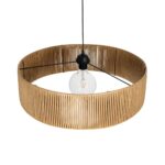 GLOBOSTAR® KYCLOS 203-0044 Boho Κρεμαστό Φωτιστικό Οροφής με Ντουί 1 x E27 AC 220-240V IP20 - Μπεζ - M55 x Π55 x Υ20cm - Image 7