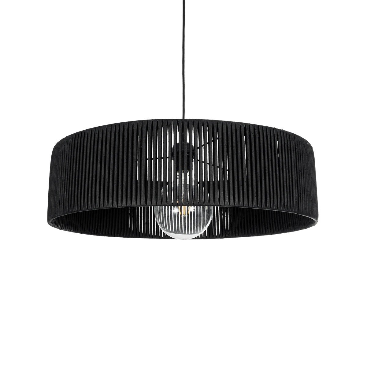 203_0046_0 GLOBOSTAR® KYCLOS 203-0046 Boho Κρεμαστό Φωτιστικό Οροφής με Ντουί 1 x E27 AC 220-240V IP20 - Μαύρο - M55 x Π55 x Υ20cm - Image 1