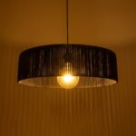 GLOBOSTAR® KYCLOS 203-0046 Boho Κρεμαστό Φωτιστικό Οροφής με Ντουί 1 x E27 AC 220-240V IP20 - Μαύρο - M55 x Π55 x Υ20cm - Image 3