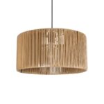 GLOBOSTAR® KYCLOS 203-0049 Boho Κρεμαστό Φωτιστικό Οροφής με Ντουί 1 x E27 AC 220-240V IP20 - Μπεζ - M40 x Π40 x Υ25.5cm