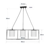 GLOBOSTAR® CUP 203-0051 Vintage Κρεμαστό Φωτιστικό Οροφής με Ντουί 3 x E27 AC 220-240V IP20 - Μπεζ & Λευκό - Μ80 x Π14 x Υ24cm - Image 11
