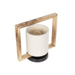 GLOBOSTAR® CUP 203-0052 Vintage Επιτραπέζιο Φωτιστικό Πορτατίφ με Ντουί 1 x E27 AC 220-240V IP20 - Καφέ & Λευκό - Μ28 x Π20 x Υ28cm - Image 6