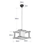 GLOBOSTAR® CUP 203-0053 Vintage Κρεμαστό Φωτιστικό Οροφής με Ντουί 1 x E27 AC 220-240V IP20 - Μπεζ & Λευκό - Μ32 x Π32 x Υ20cm - Image 11