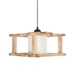 GLOBOSTAR® CUP 203-0053 Vintage Κρεμαστό Φωτιστικό Οροφής με Ντουί 1 x E27 AC 220-240V IP20 - Μπεζ & Λευκό - Μ32 x Π32 x Υ20cm - Image 5