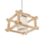 GLOBOSTAR® CUP 203-0053 Vintage Κρεμαστό Φωτιστικό Οροφής με Ντουί 1 x E27 AC 220-240V IP20 - Μπεζ & Λευκό - Μ32 x Π32 x Υ20cm - Image 6