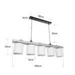 GLOBOSTAR® CUP 203-0054 Vintage Κρεμαστό Φωτιστικό Οροφής με Ντουί 5 x E27 AC 220-240V IP20 - Μπεζ & Λευκό - Μ100 x Π14 x Υ24cm - Image 11