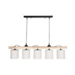 GLOBOSTAR® CUP 203-0054 Vintage Κρεμαστό Φωτιστικό Οροφής με Ντουί 5 x E27 AC 220-240V IP20 - Μπεζ & Λευκό - Μ100 x Π14 x Υ24cm - Image 4