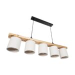 GLOBOSTAR® CUP 203-0054 Vintage Κρεμαστό Φωτιστικό Οροφής με Ντουί 5 x E27 AC 220-240V IP20 - Μπεζ & Λευκό - Μ100 x Π14 x Υ24cm - Image 5