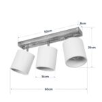 GLOBOSTAR® CUP 203-0055 Vintage Φωτιστικό Οροφής με Ντουί 3 x E27 AC 220-240V IP20 - Λευκό & Μπεζ - Μ60 x Π14 x Υ26cm - Image 9