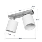 GLOBOSTAR® CUP 203-0056 Vintage Φωτιστικό Οροφής με Ντουί 2 x E27 AC 220-240V IP20 - Λευκό & Μπεζ - Μ42 x Π14 x Υ26cm - Image 9