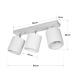 GLOBOSTAR® CUP 203-0058 Vintage Φωτιστικό Οροφής με Ντουί 3 x E27 AC 220-240V IP20 - Λευκό & Μπεζ - Μ60 x Π14 x Υ26cm - Image 9