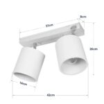 GLOBOSTAR® CUP 203-0059 Vintage Φωτιστικό Οροφής με Ντουί 2 x E27 AC 220-240V IP20 - Λευκό & Μπεζ - Μ42 x Π14 x Υ26cm - Image 9