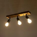 GLOBOSTAR® CUP 203-0061 Vintage Φωτιστικό Οροφής με Ντουί 3 x E27 AC 220-240V IP20 - Μαύρο & Μπέζ - Μ50 x Π8 x Υ15cm - Image 3