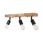 GLOBOSTAR® CUP 203-0061 Vintage Φωτιστικό Οροφής με Ντουί 3 x E27 AC 220-240V IP20 - Μαύρο & Μπέζ - Μ50 x Π8 x Υ15cm - Image 4