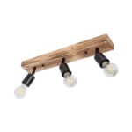 GLOBOSTAR® CUP 203-0061 Vintage Φωτιστικό Οροφής με Ντουί 3 x E27 AC 220-240V IP20 - Μαύρο & Μπέζ - Μ50 x Π8 x Υ15cm - Image 5