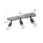 GLOBOSTAR® CUP 203-0061 Vintage Φωτιστικό Οροφής με Ντουί 3 x E27 AC 220-240V IP20 - Μαύρο & Μπέζ - Μ50 x Π8 x Υ15cm - Image 8