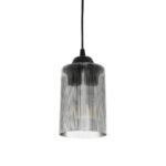 GLOBOSTAR® TORUS 203-0063 Μοντέρνο Κρεμαστό Φωτιστικό Οροφής με Ντουί 1 x E27 AC 220-240V IP20 - Μαύρο & Μαύρο Φιμέ - Μ10.5 x Π10.5 x Υ18.5cm