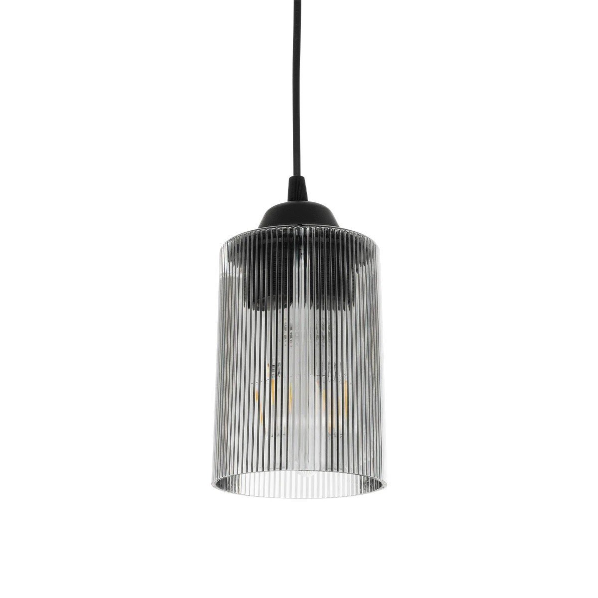 203_0063_0 GLOBOSTAR® TORUS 203-0063 Μοντέρνο Κρεμαστό Φωτιστικό Οροφής με Ντουί 1 x E27 AC 220-240V IP20 - Μαύρο & Μαύρο Φιμέ - Μ10.5 x Π10.5 x Υ18.5cm - Image 1