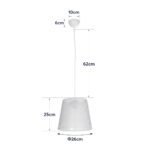 GLOBOSTAR® CONEY 203-0069 Μοντέρνο Κρεμαστό Φωτιστικό Οροφής με Ντουί 1 x E27 AC 220-240V IP20 - Λευκό - Μ26 x Π26 x Υ25cm - Image 12