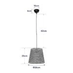 GLOBOSTAR® CONEY 203-0070 Μοντέρνο Κρεμαστό Φωτιστικό Οροφής με Ντουί 1 x E27 AC 220-240V IP20 - Γκρι - Μ26 x Π26 x Υ25cm - Image 12