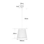 GLOBOSTAR® CONEY 203-0071 Μοντέρνο Κρεμαστό Φωτιστικό Οροφής με Ντουί 1 x E27 AC 220-240V IP20 - Λευκό - Μ26 x Π26 x Υ25cm - Image 12