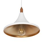 GLOBOSTAR® BELFRY 203-0076 Μοντέρνο Κρεμαστό Φωτιστικό Οροφής με Ντουί 1 x E27 AC 220-240V IP20 - Λεύκο & Χρυσό - Μ29.5 x Π29.5 x Υ22cm - Image 6