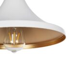 GLOBOSTAR® BELFRY 203-0076 Μοντέρνο Κρεμαστό Φωτιστικό Οροφής με Ντουί 1 x E27 AC 220-240V IP20 - Λεύκο & Χρυσό - Μ29.5 x Π29.5 x Υ22cm - Image 8