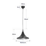 GLOBOSTAR® BELFRY 203-0077 Μοντέρνο Κρεμαστό Φωτιστικό Οροφής με Ντουί 1 x E27 AC 220-240V IP20 - Μαύρο & Χρυσό - Μ29.5 x Π29.5 x Υ22cm - Image 12