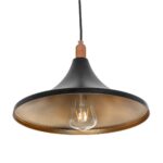 GLOBOSTAR® BELFRY 203-0077 Μοντέρνο Κρεμαστό Φωτιστικό Οροφής με Ντουί 1 x E27 AC 220-240V IP20 - Μαύρο & Χρυσό - Μ29.5 x Π29.5 x Υ22cm - Image 6