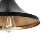 GLOBOSTAR® BELFRY 203-0077 Μοντέρνο Κρεμαστό Φωτιστικό Οροφής με Ντουί 1 x E27 AC 220-240V IP20 - Μαύρο & Χρυσό - Μ29.5 x Π29.5 x Υ22cm - Image 8