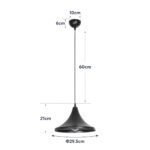 GLOBOSTAR® BELFRY 203-0078 Μοντέρνο Κρεμαστό Φωτιστικό Οροφής με Ντουί 1 x E27 AC 220-240V IP20 - Μαύρο - Μ29.5 x Π29.5 x Υ21cm - Image 12