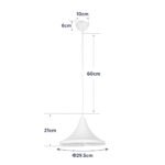 GLOBOSTAR® BELFRY 203-0079 Μοντέρνο Κρεμαστό Φωτιστικό Οροφής με Ντουί 1 x E27 AC 220-240V IP20 - Λεύκο - Μ29.5 x Π29.5 x Υ21cm - Image 12