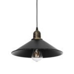 GLOBOSTAR® FERRO 203-0082 Μοντέρνο Κρεμαστό Φωτιστικό Οροφής με Ντουί 1 x E27 AC 220-240V IP20 - Μαύρο & Μπρούτζινο - Μ30 x Π30 x Υ15cm