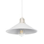 GLOBOSTAR® FERRO 203-0083 Μοντέρνο Κρεμαστό Φωτιστικό Οροφής με Ντουί 1 x E27 AC 220-240V IP20 - Λευκό & Χρυσό - Μ30 x Π30 x Υ15cm