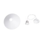 GLOBOSTAR® FERRO 203-0083 Μοντέρνο Κρεμαστό Φωτιστικό Οροφής με Ντουί 1 x E27 AC 220-240V IP20 - Λευκό & Χρυσό - Μ30 x Π30 x Υ15cm - Image 11