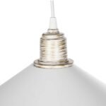 GLOBOSTAR® FERRO 203-0083 Μοντέρνο Κρεμαστό Φωτιστικό Οροφής με Ντουί 1 x E27 AC 220-240V IP20 - Λευκό & Χρυσό - Μ30 x Π30 x Υ15cm - Image 9